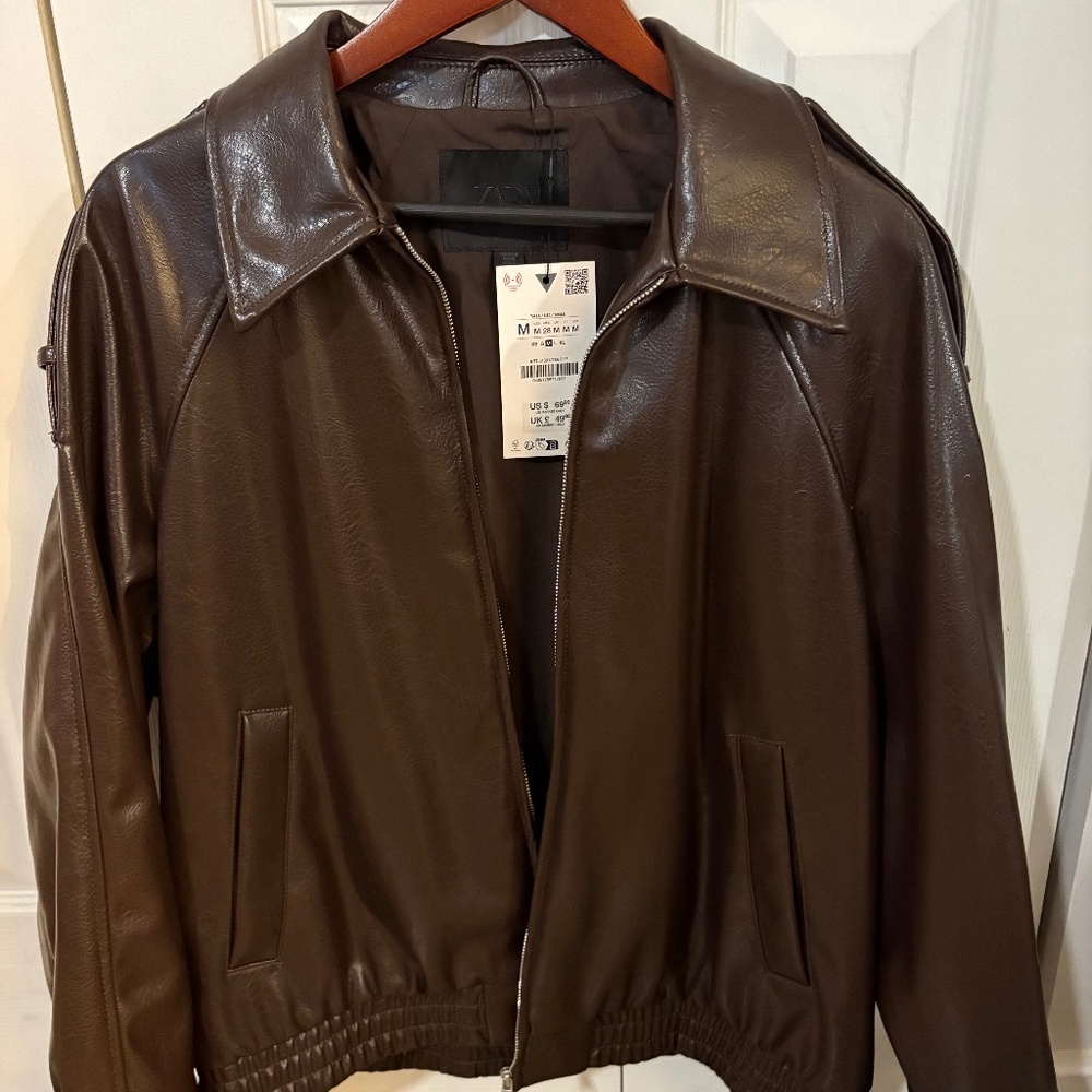 Zara leather bomber